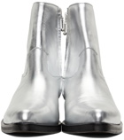Ernest W. Baker Silver Leather Western Boots