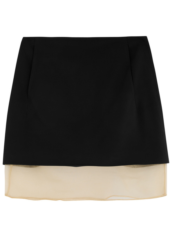 Photo: Esse Studios Issia Layered Twill Mini Skirt Black