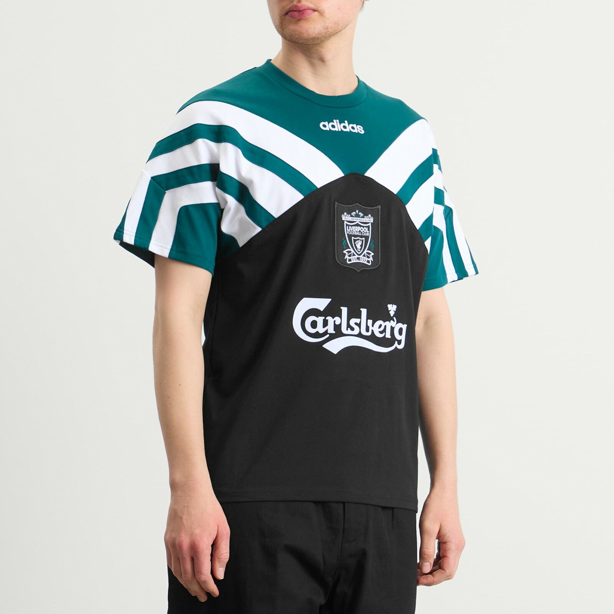 Adidas Men's Liverpool FC 95' T-Shirt in Black/Rich Green