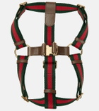 Gucci - Web Stripe L/XL faux leather dog harness