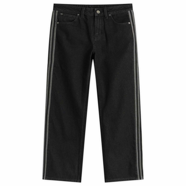 Photo: Adidas Women's Firebird Denim Trackpants in True Black Denim