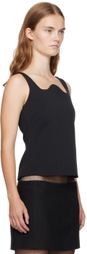 Recto Black Signature Curved Neck Tank Top