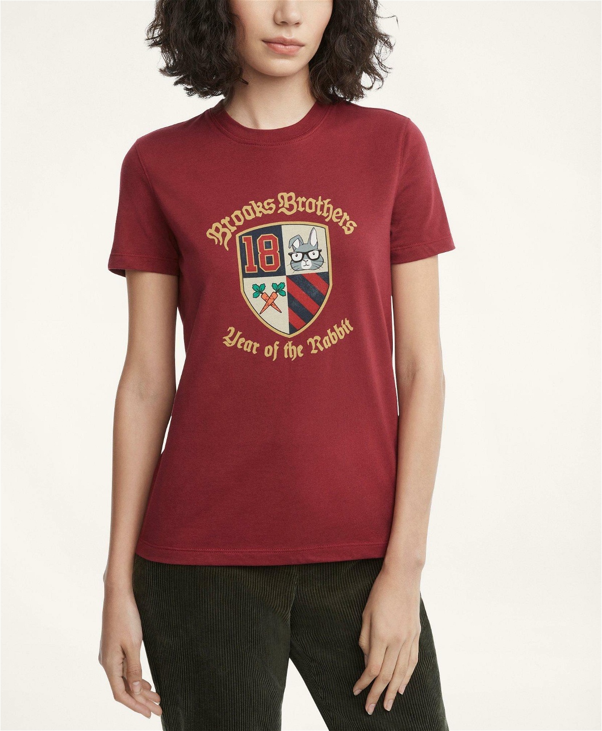 Photo: Brooks Brothers Women's Lunar New Year Cotton Graphic T-Shirt | Red