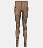 Jean Paul Gaultier x KNWLS printed mesh leggings