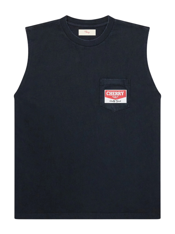Photo: Cherry Los Angeles - Logo-Printed Distressed Cotton-Jersey Tank Top - Black