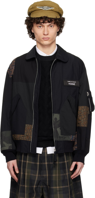 Photo: Comme des Garçons Homme Black Nylon Back Satin Mix Jacket