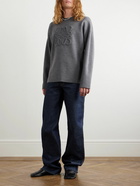 LOEWE - Logo-Embroidered Wool-Blend Sweater - Gray