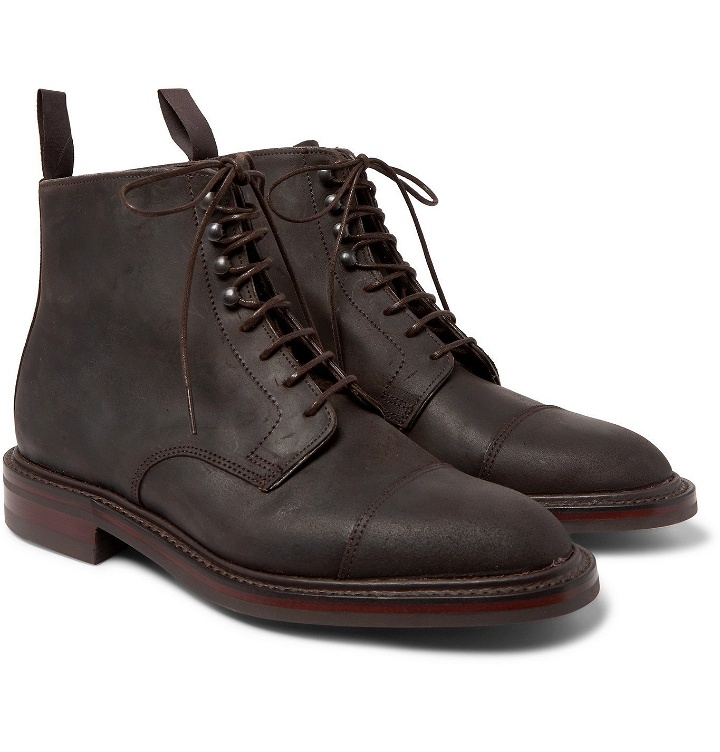 Photo: Kingsman - George Cleverley Taron Cap-Toe Roughout Leather Boots - Brown