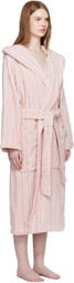 Tekla Pink Terry Hooded Bathrobe