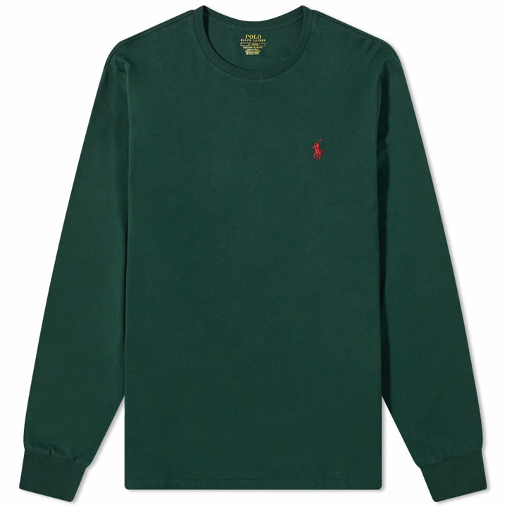 Photo: Polo Ralph Lauren Men's Long Sleeve Custom Fit T-Shirt in College Green