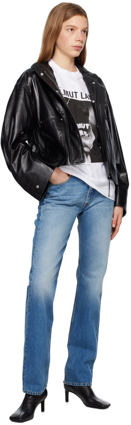 Helmut Lang Black Patch Pocket Leather Jacket Helmut Lang
