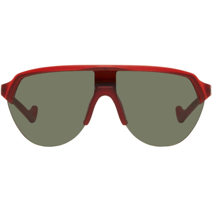 Photo: District Vision Red and Green Nagata Speed Blade Sunglasses 