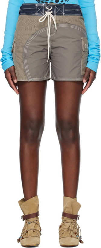 Photo: Edward Cuming Gray Half-Moon Swim Shorts