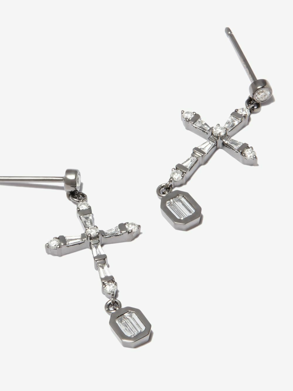 SHAY 18K Black Gold Cross Diamond Earrings