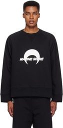 Marine Serre Black Moon Logo Fleece Raglan Sweatshirt