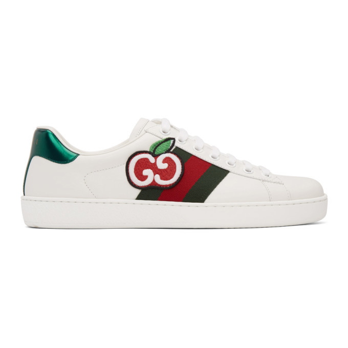 Photo: Gucci White GG Apple Ace Sneakers