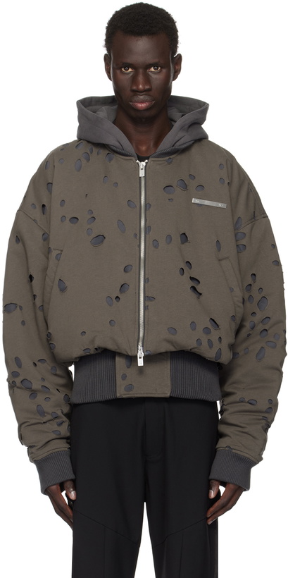 HELIOT EMIL Khaki Tranquil Bomber Jacket Heliot Emil