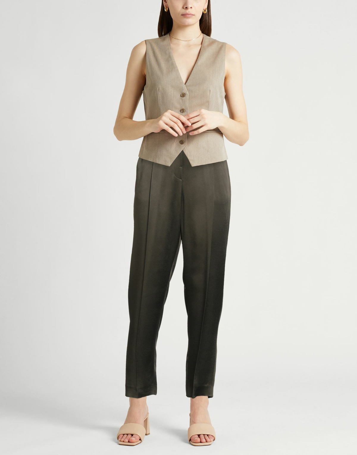 Peserico Womens Pants Military in Green