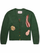 Story Mfg. - TwinSun Appliquéd Garment-Dyed Cotton Cardigan - Green