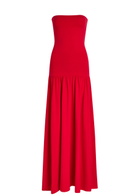 BY Malene Birger Marciella Strapless Stretch-cotton Maxi Dress Red