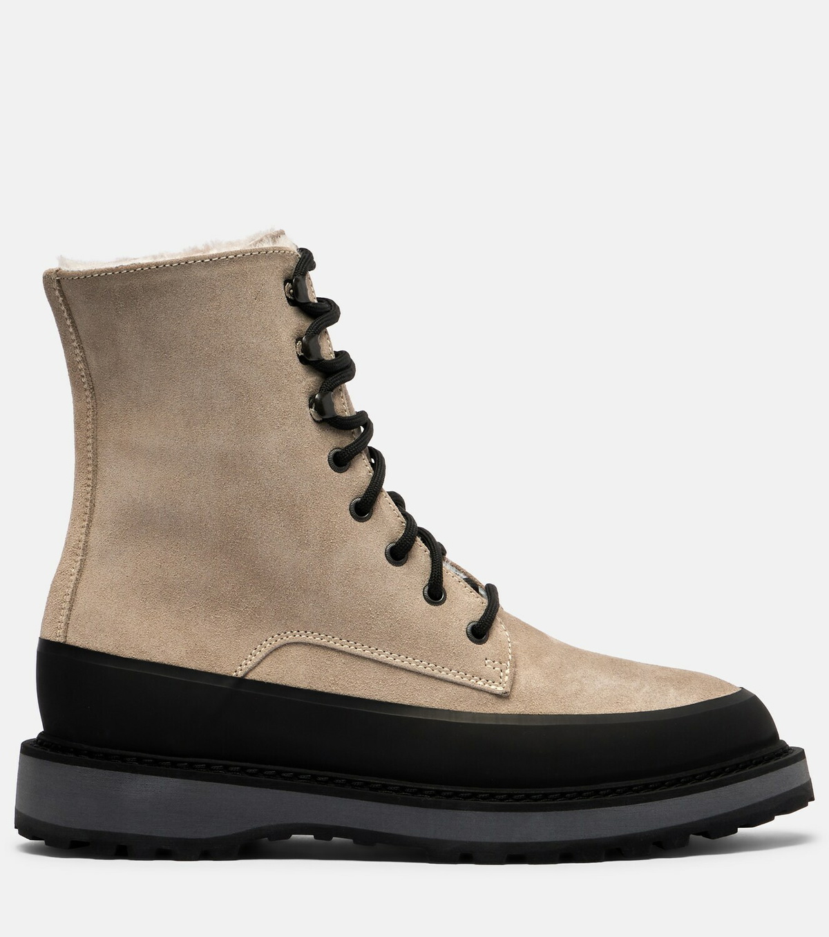 Le Monde Béryl Dolomite shearling-lined suede combat boots