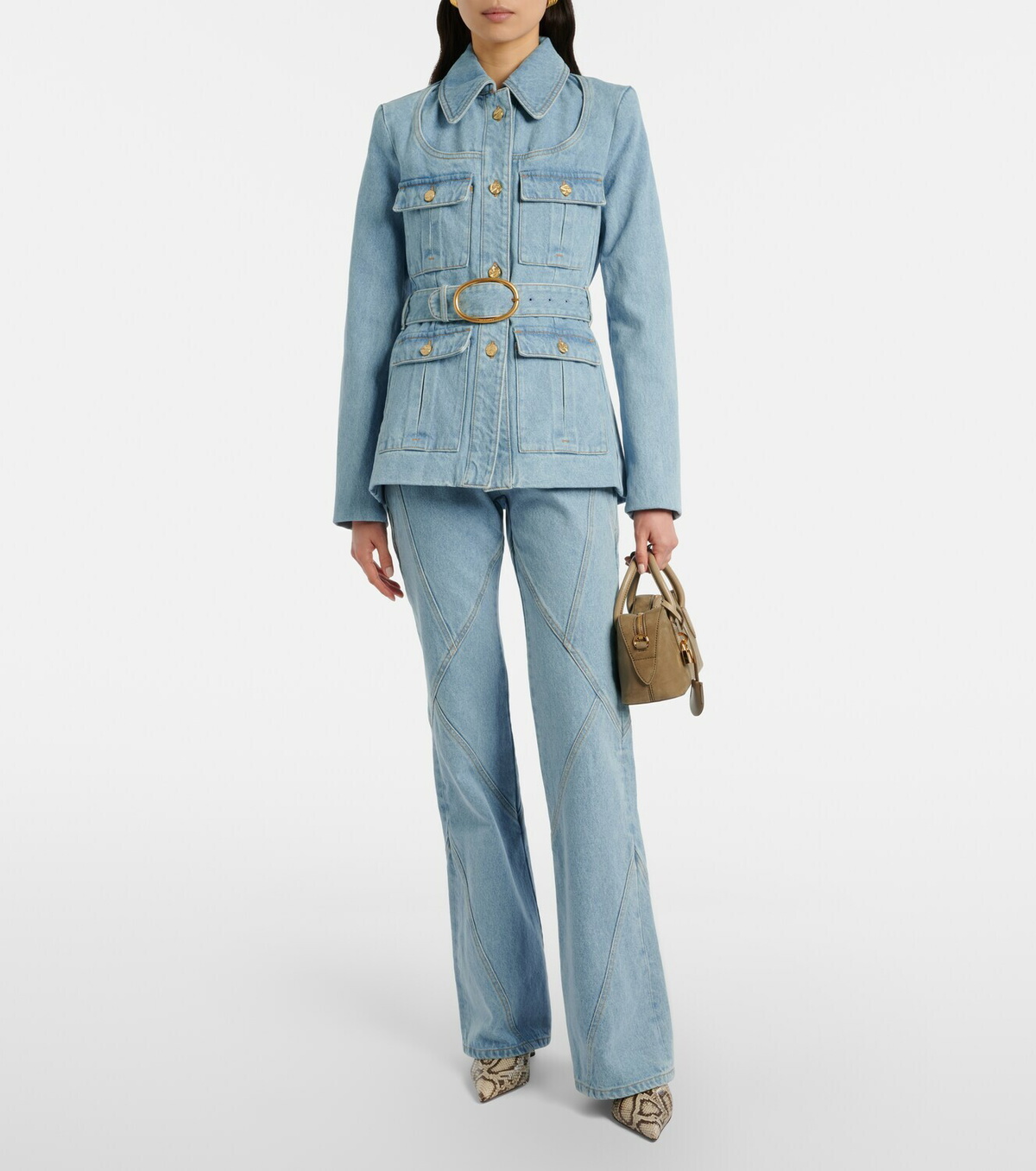 Nina Ricci Belted denim jacket