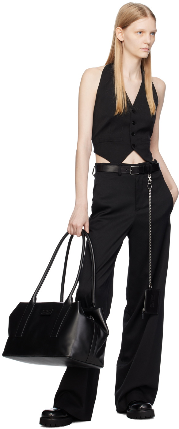 【MAISON MINED】SOLID BLACK CHAIN BELT MM6 Maison Margiela Black Chain Belt & Pouch Set MM6 Maison