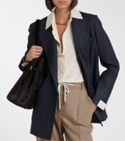 Eleventy Herringbone wool, cotton, and cashmere blazer