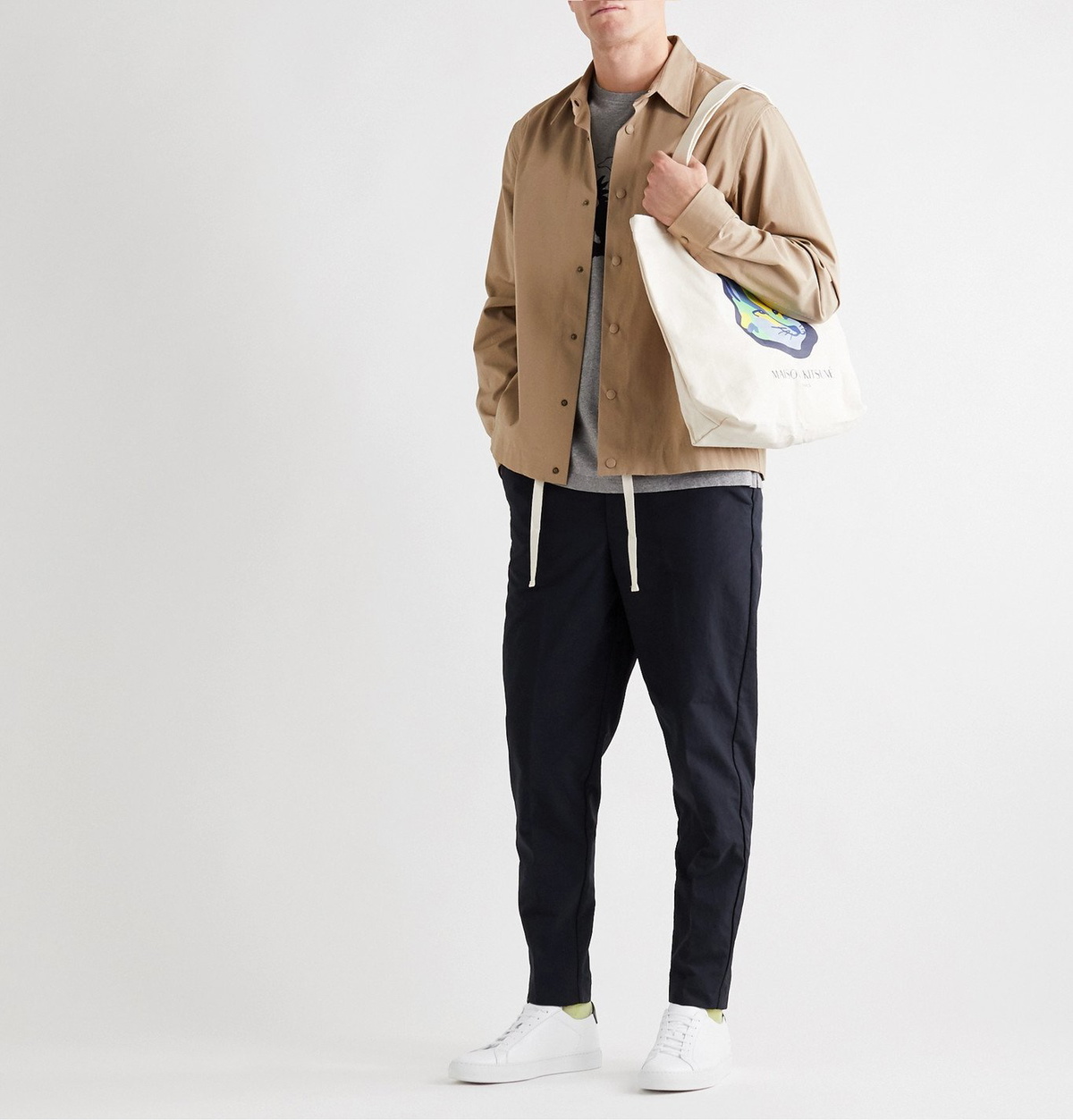 Maison Kitsuné - Tapered Nylon Drawstring Trousers - Blue Maison