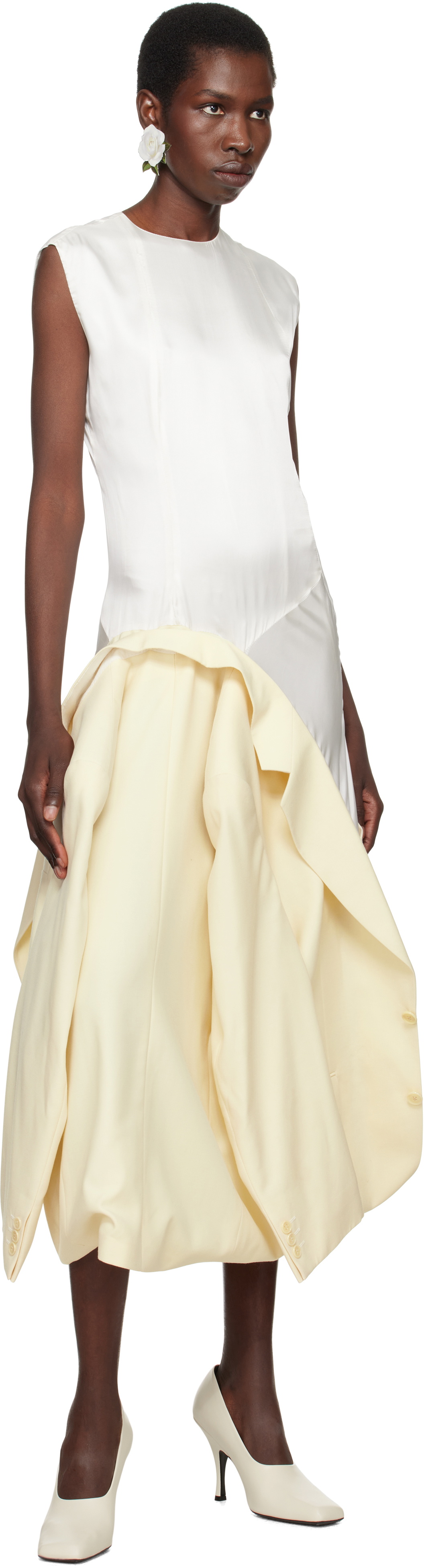 D'heygere SSENSE Exclusive Bridal Capsule Rose Print Single Earring