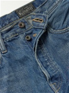 KAPITAL - Monkey Cisco Straight-Leg Distressed Patchwork Jeans - Blue