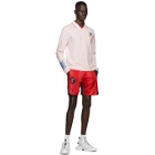 MCQ Pink Flower Embroidery Long Sleeve Polo