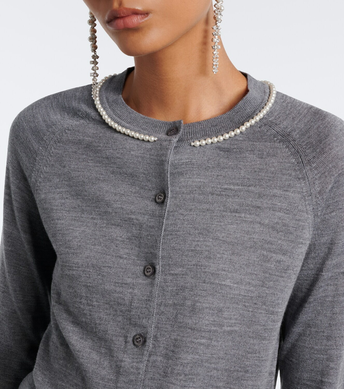 Simone Rocha Embellished wool and silk cardigan