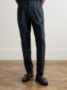Rubinacci - Straight-Leg Linen Trousers - Blue