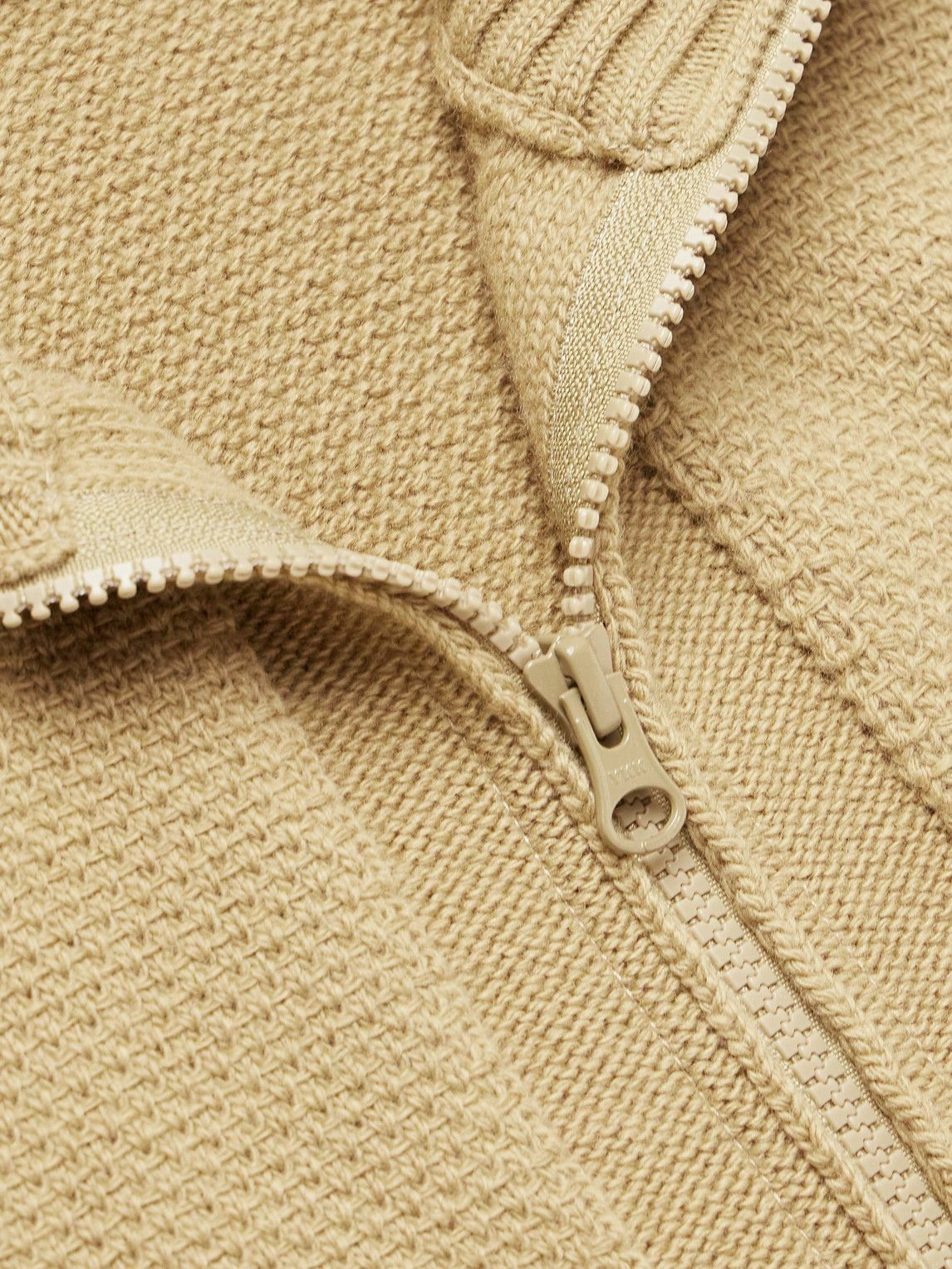 Stone Island - Ghost Logo-Appliquéd Ribbed Wool Zip-Up Cardigan