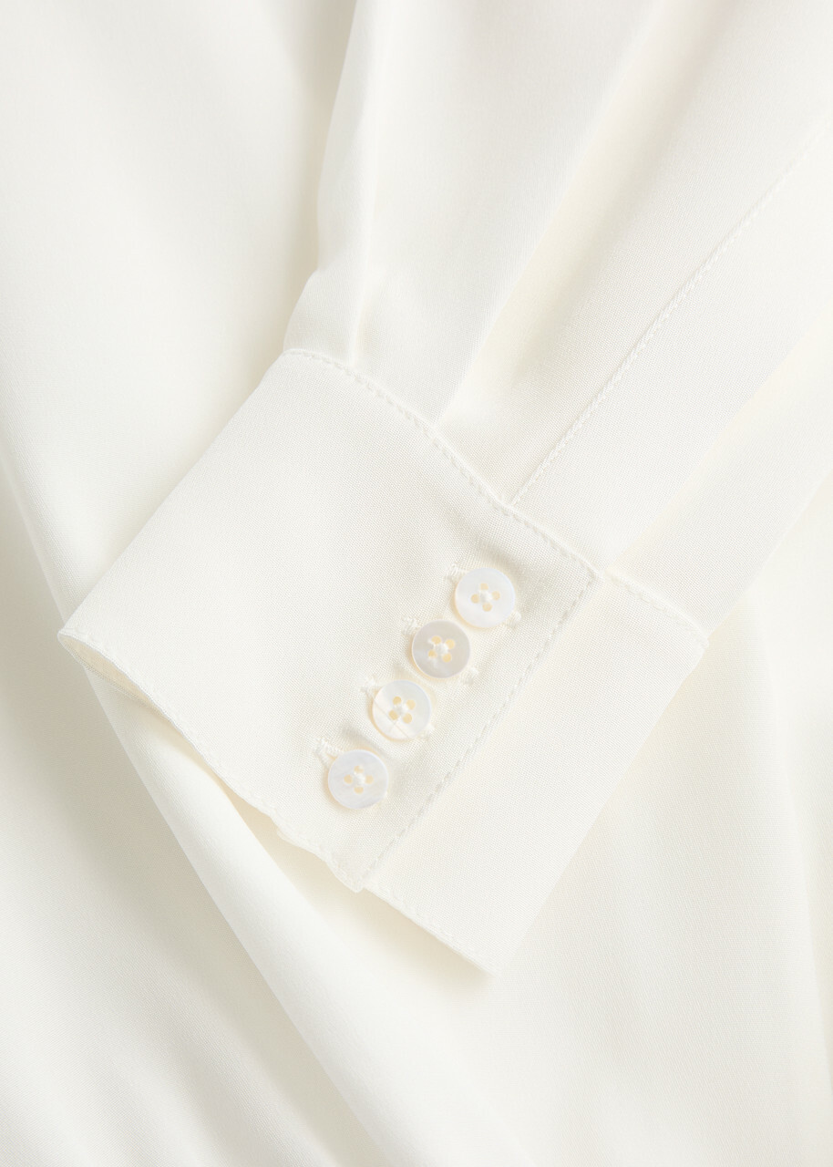 Roland Mouret Silk Shirt Bodysuit White