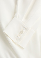 Roland Mouret Silk Shirt Bodysuit White