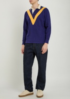Drake's Panelled Cotton Rugby top Navy