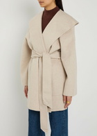 Varley Edgemere Belted Wool-blend Coat Cream