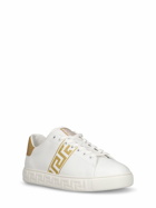 VERSACE - Faux Leather Logo Sneakers