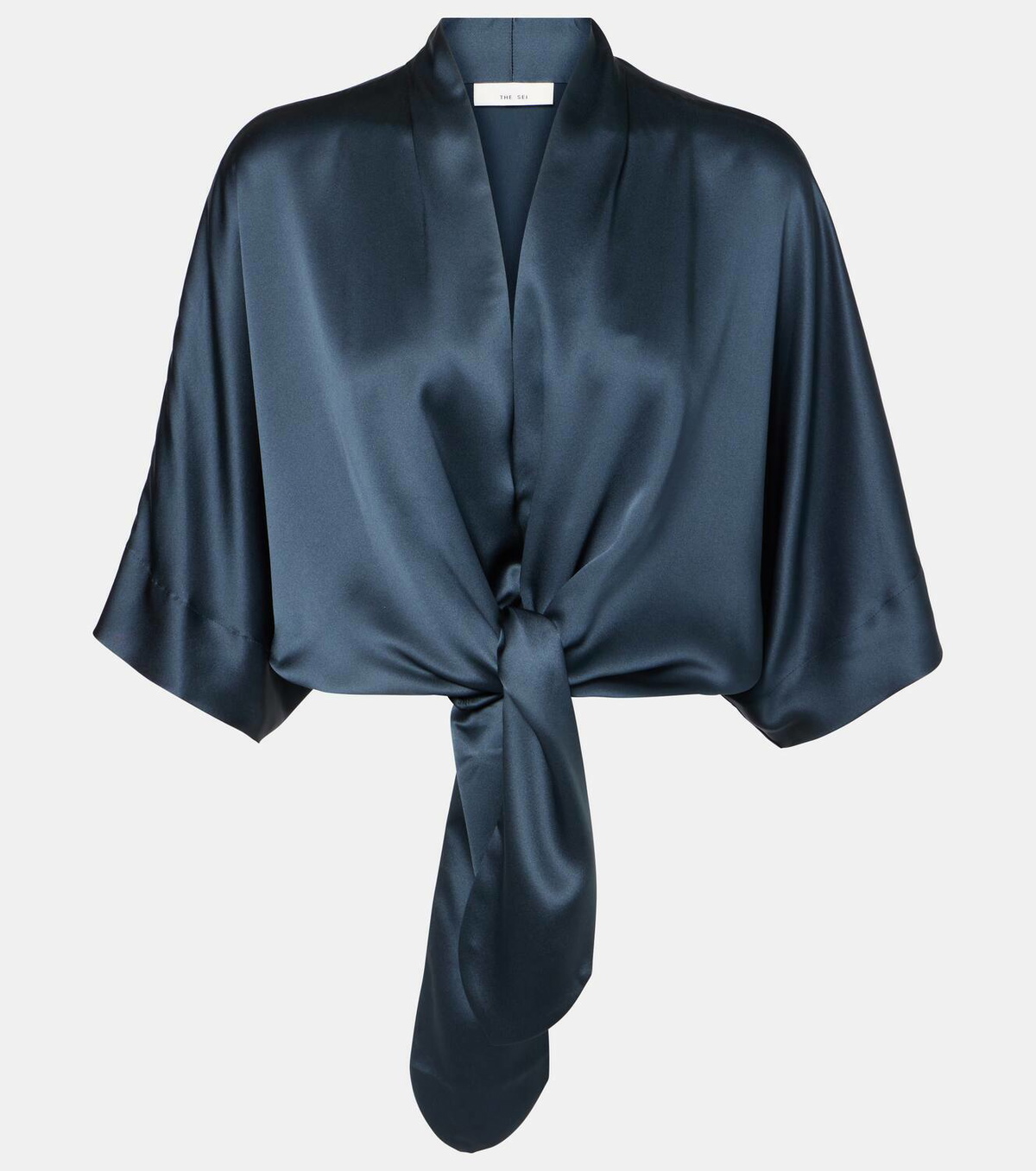 The Sei Gathered silk satin blouse