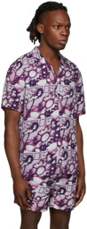 Ksubi Purple UV Flower Resort Shirt