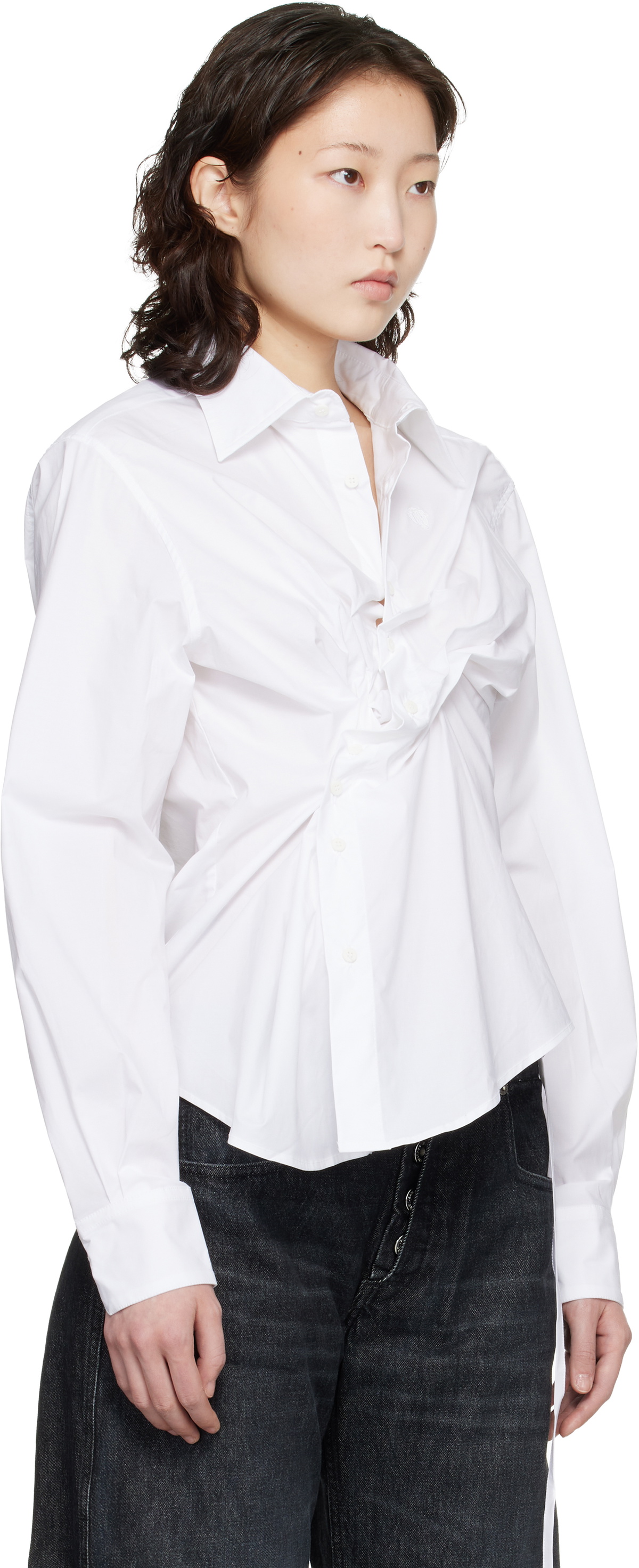 Ottolinger White Twisted-Pleat Tailored Shirt