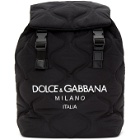 Dolce and Gabbana Black and White Quilted Logo Backpack