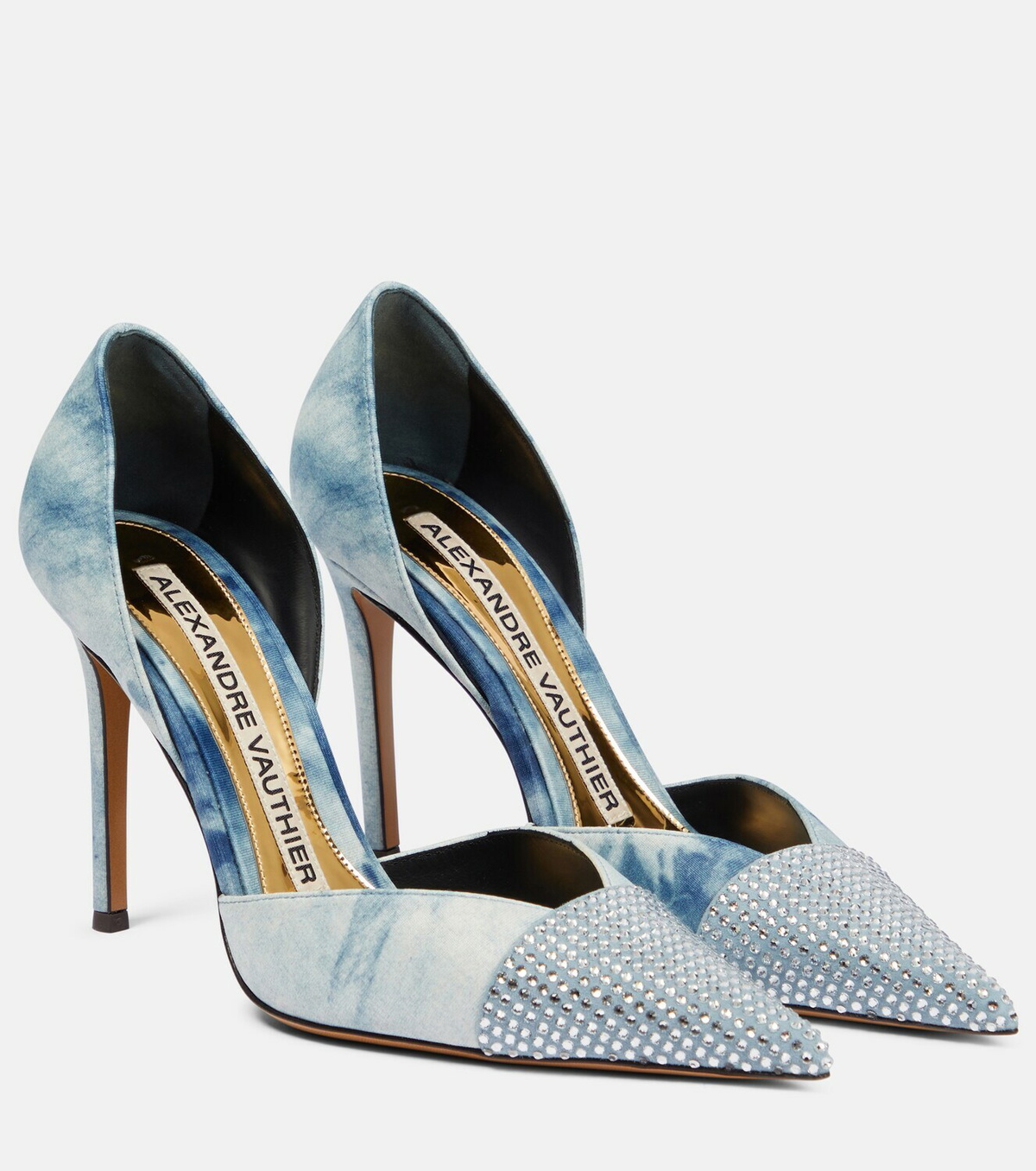 Alexandre Vauthier - Tie-dye embellished denim pumps