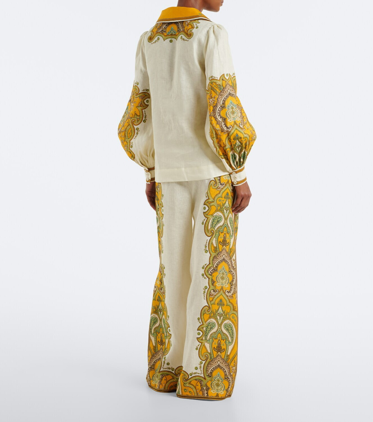 Alémais Porter printed linen wide-leg pants