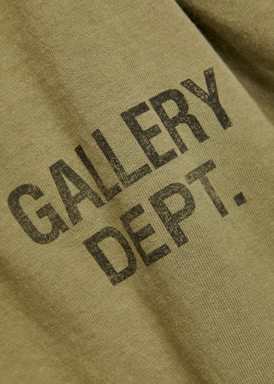 Gallery Dept. Logo-print Cotton T-shirt Olive