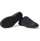 Lanvin - Leather-Trimmed Mesh Sneakers - Men - Midnight blue