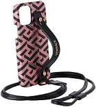 Versace Black & Pink 'La Greca' iPhone 12 Case