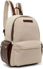 Brunello Cucinelli Beige & Brown Nylon Backpack
